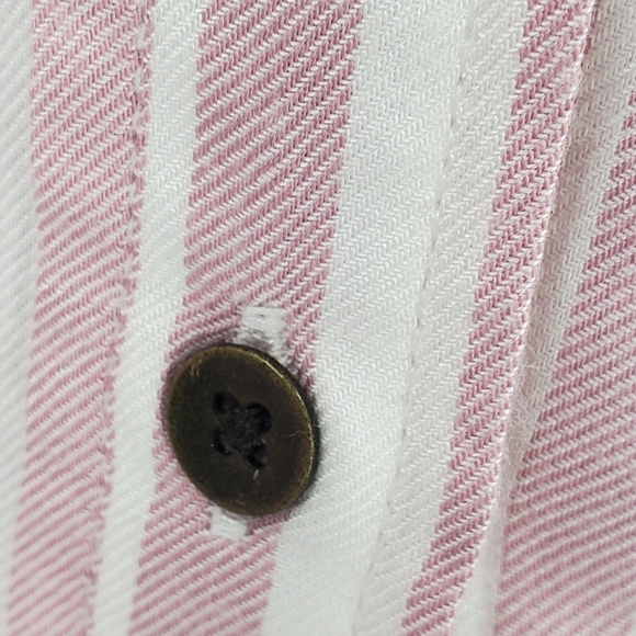 JACHS Girlfriend pink and white stripe button down top - Picture 6 of 16
